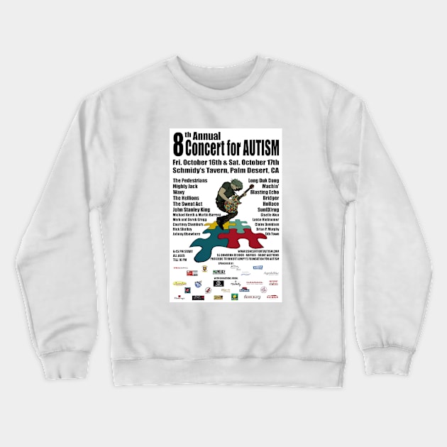 8th Annual Concert for Autism flyer Tshirt 2015 Crewneck Sweatshirt by ConcertforAutism